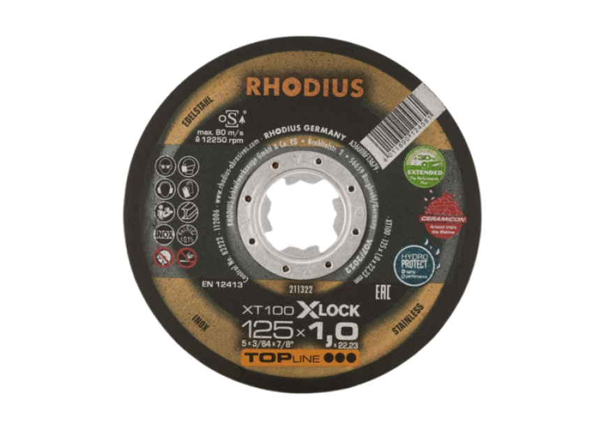 Snijschijf inox 125x1.0mm XT100 X-Lock Rhodius (211322) PROMO