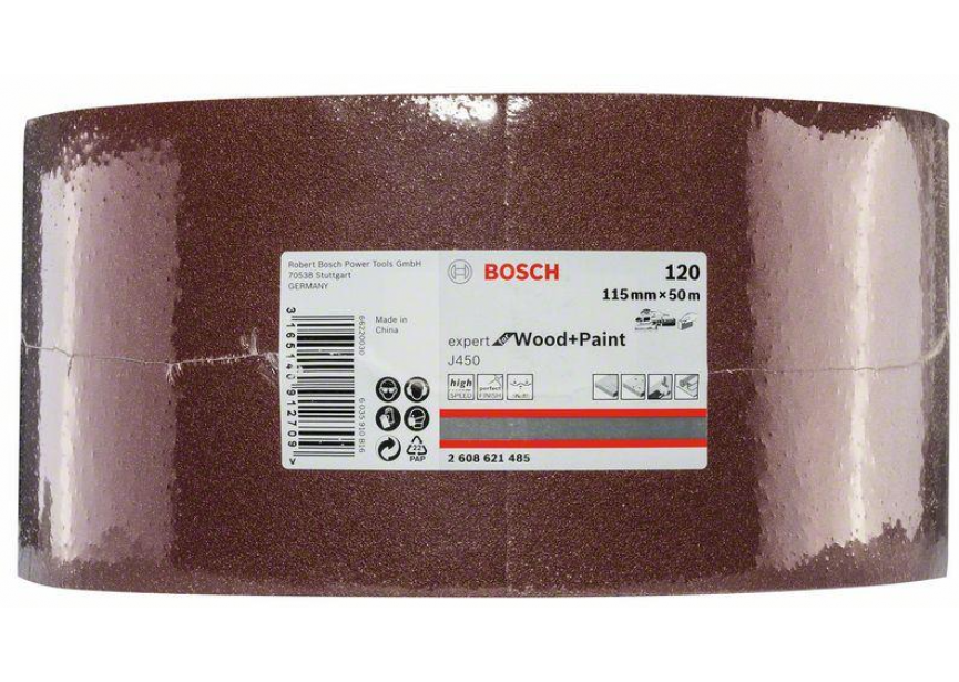 Schuurrol Bosch 115mmx50m J450 K 80 (2.608.621.483) Expert Wood+Paint