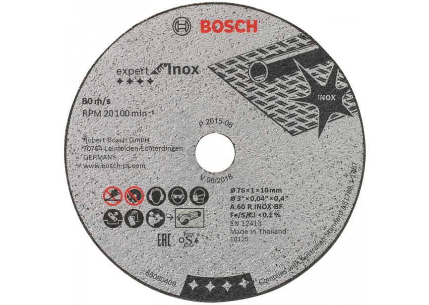 Snijschijf Bosch Ø76x10x1 inox/non-ferro /5st (2.608.601.520)