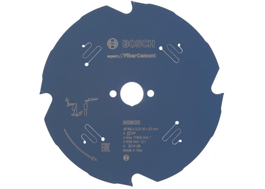 Cirkelzaagblad Bosch Ø160x20x2.2mm 4T (2.608.644.121) Expert Fiber