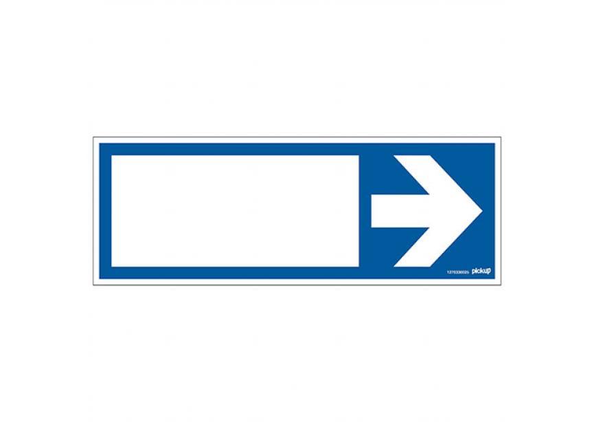 Sign.bord blauw met pijl 330x120 