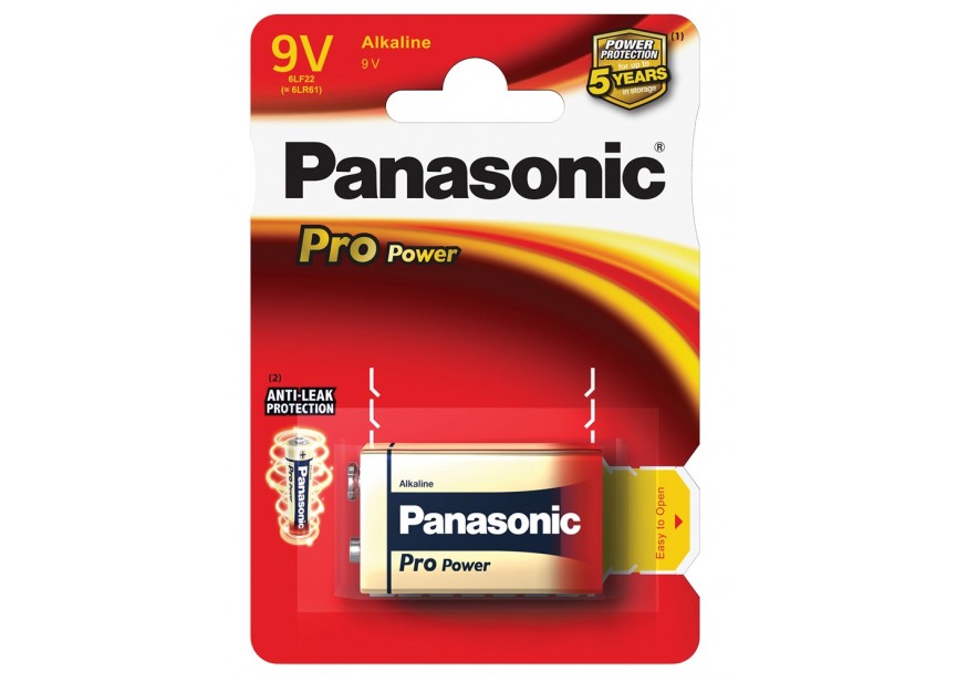 Batterij Panasonic 9V 6LR61 pro power (1bli/1bat)