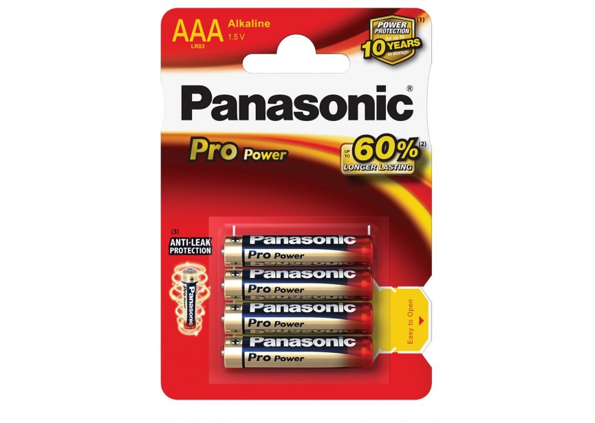 Batterij Panasonic AAA LR03 pro power (1bli/4bat)